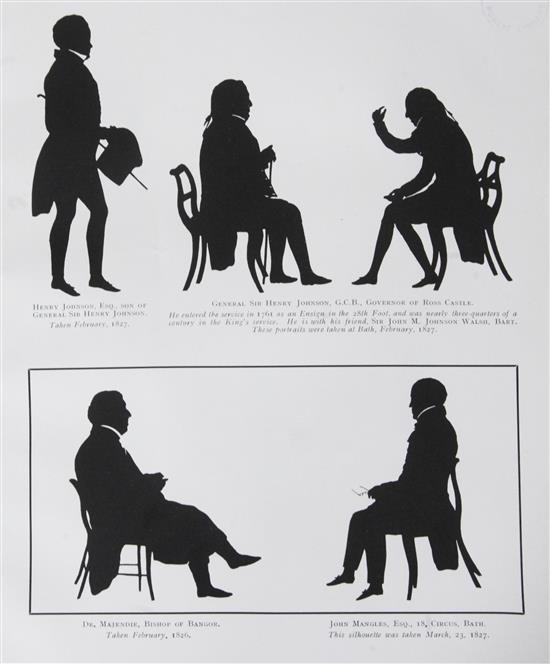 Jackson, Mrs F Nevill - Ancestors in Silhouette Cut by August Edouart, library stamps, John Lane, The Bodley Head, London